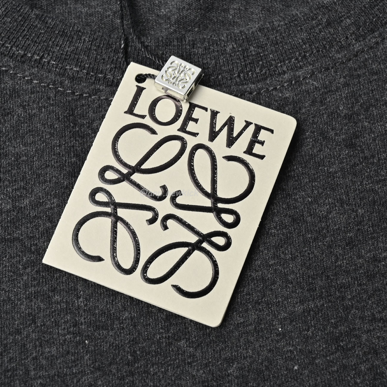 Loewe 24ss Two Tone Embroidered Logo Dark Gray Short Sleeved T Shirt (7) - newkick.app